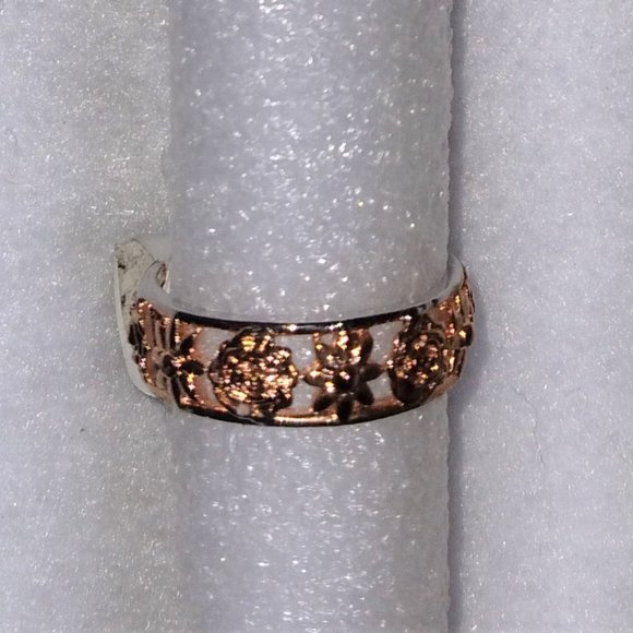 Brand New Floral 18K Rose Gold Filled** Ring - Size 7 - Picture 5 of 7